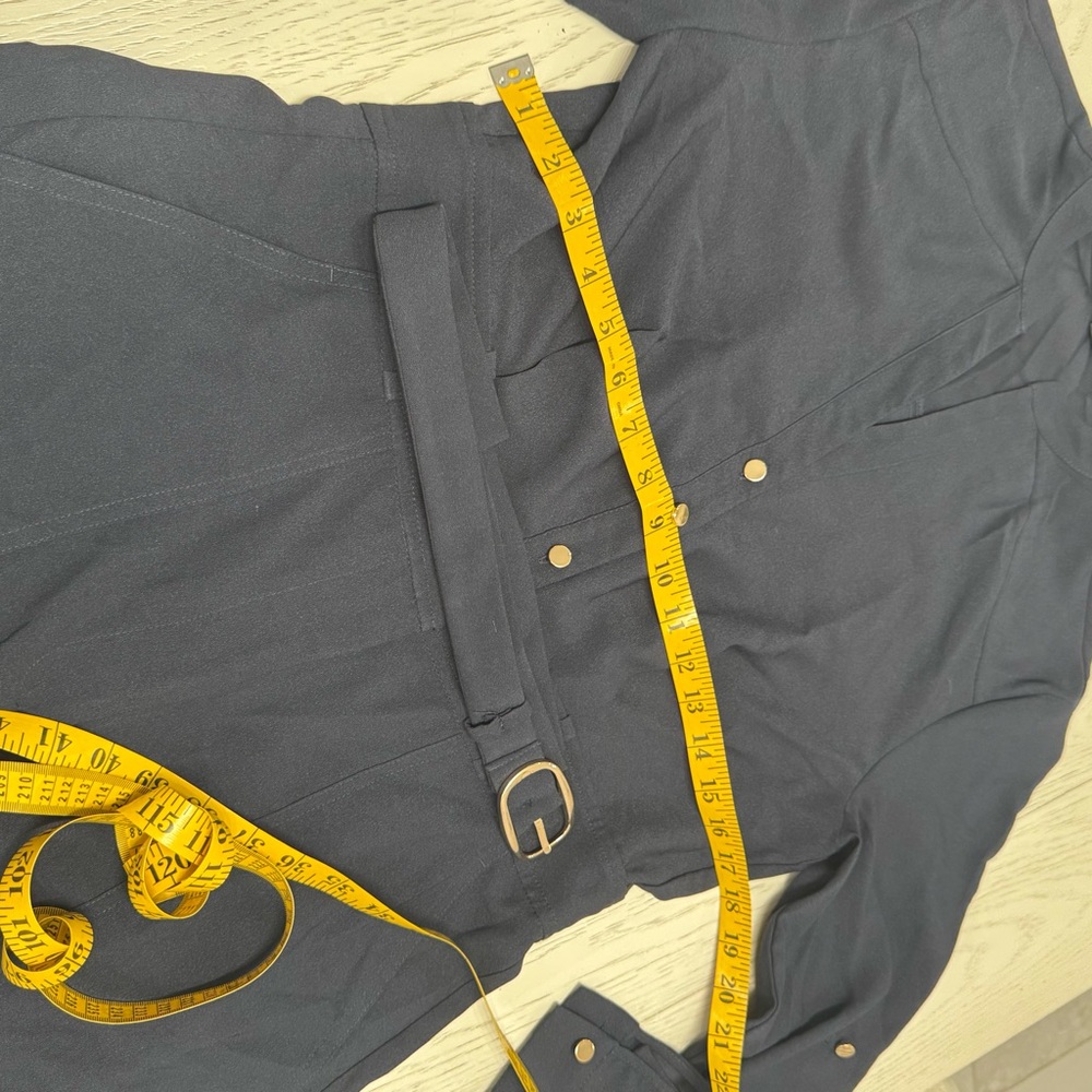 Ann Taylor Navy Jumpsuit with Belted Waist - Picture 4 of 9